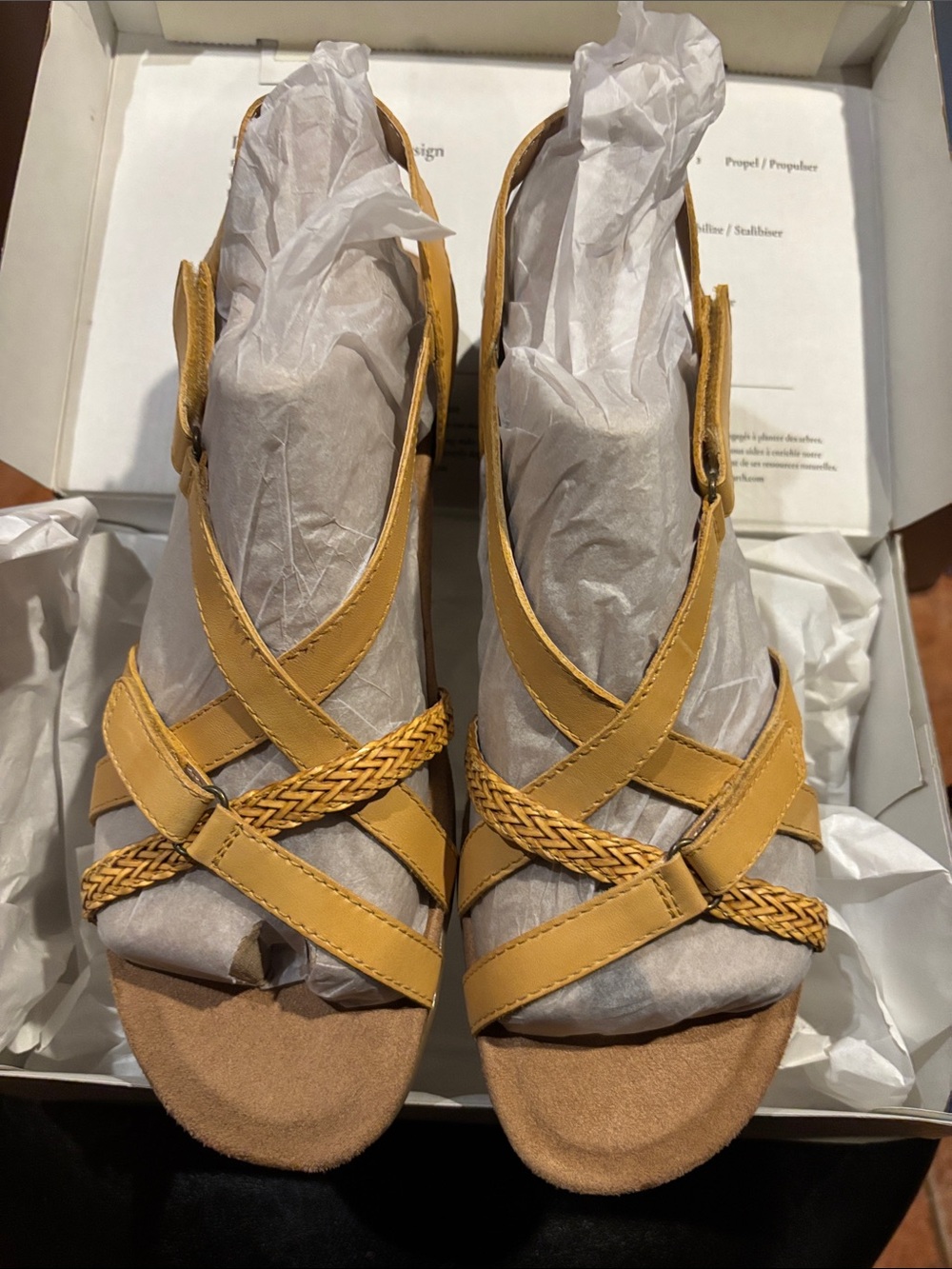 Earth Origins Women's Braided Strappy Sandals in Mustard